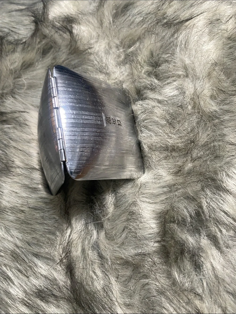 Classic Silver Metal Money Clip Card Case - Sleek Striped Finish